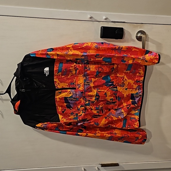 North Face Pink Black Abstract Fanorak Windbreaker L - Picture 4 of 11